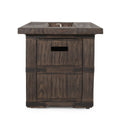 Andrew Rectangle Fire Pit 40,000 Btu Tank Inside Brown Magnesium Oxide