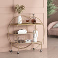 Round Shelf Gold Wood Glass