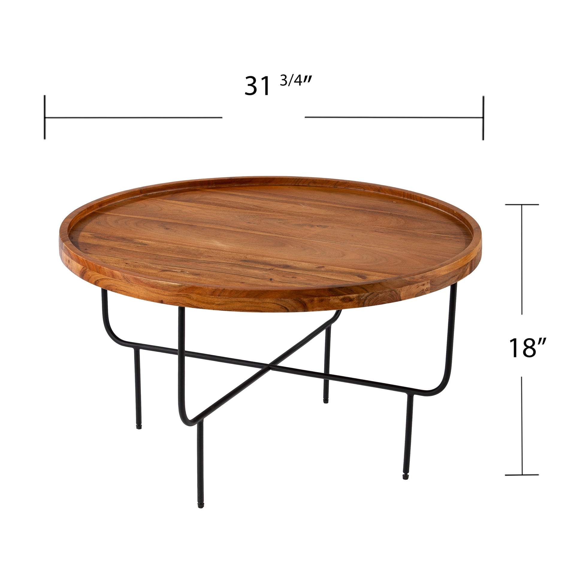 Marisdale Round Coffee Table Natural Iron