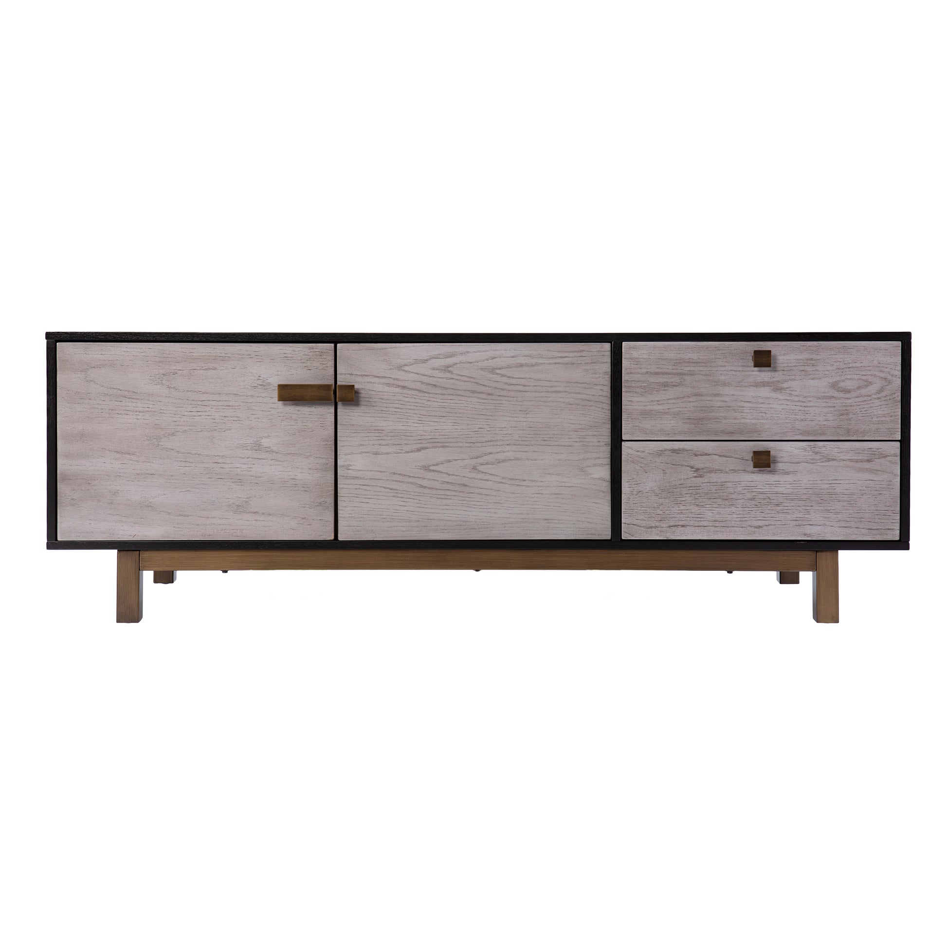 Enderly Media Console W Storage Light Gray 60 69 Inches Mdf