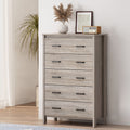Toolless Assembly 5 Drawes Chest Oak Mdf