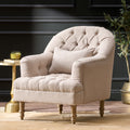 Anatasia Tufted Chair Beige Fabric