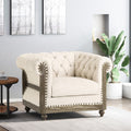 Club Chair Beige Fabric