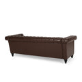 Sofa 3 Seater Dark Brown Pu 3 Seat