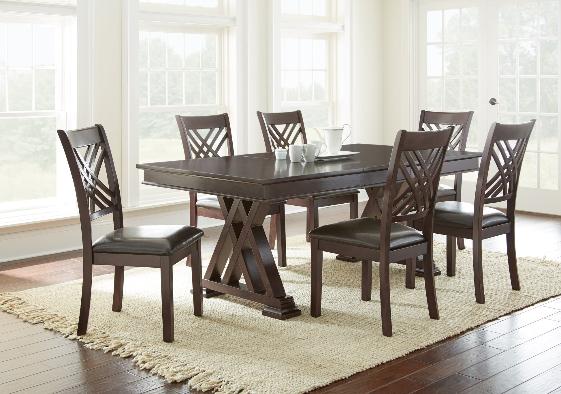 Adrian Side Chair Set Of 2 Dark Brown Dark Brown Wood