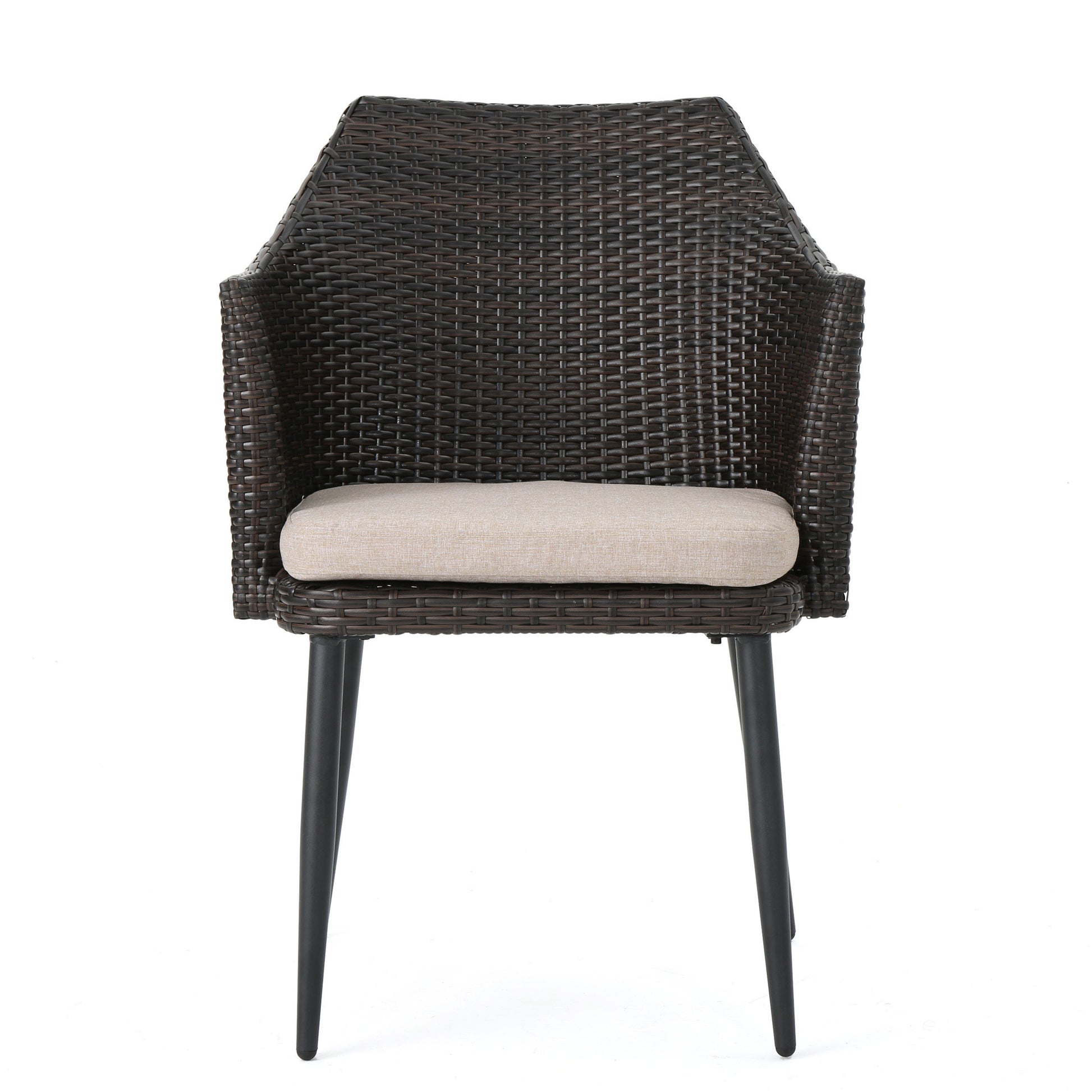 Kennethchair Brown Multi Pe Rattan Iron Waterproof Fabric