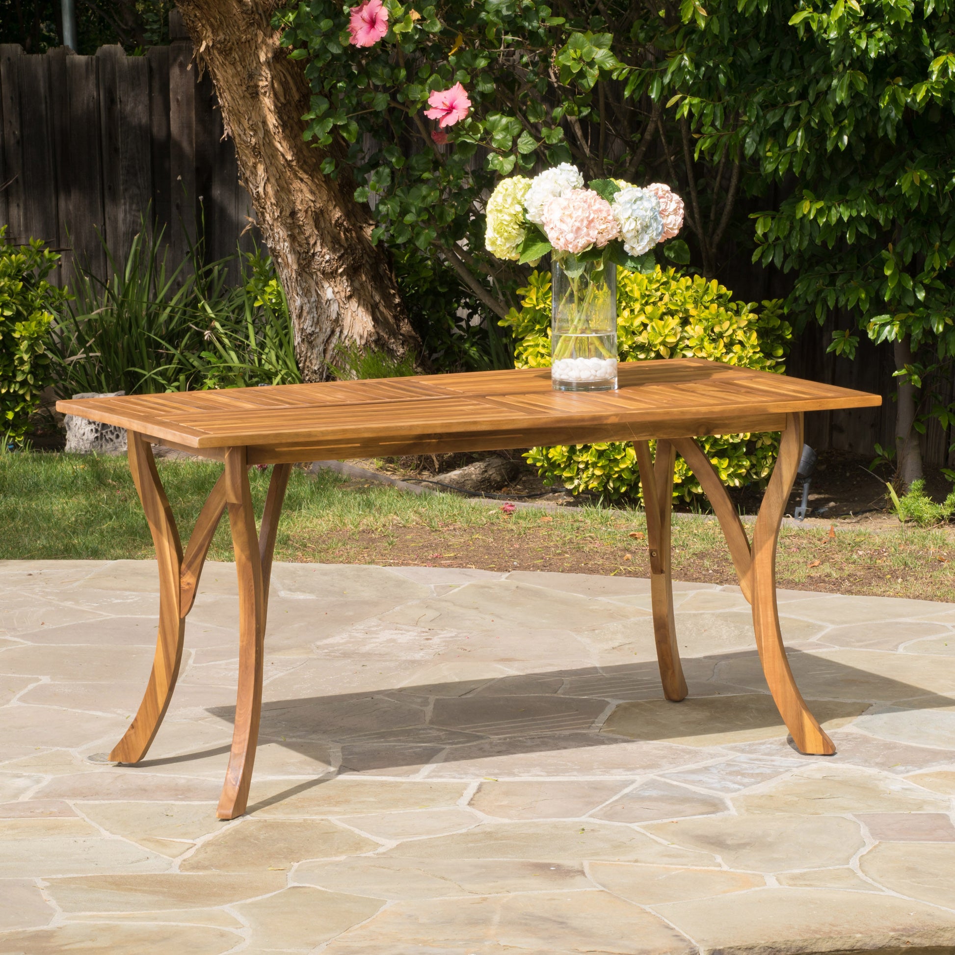 Hermosa 59 Inch Rectangular Wood Table Teak Acacia Wood