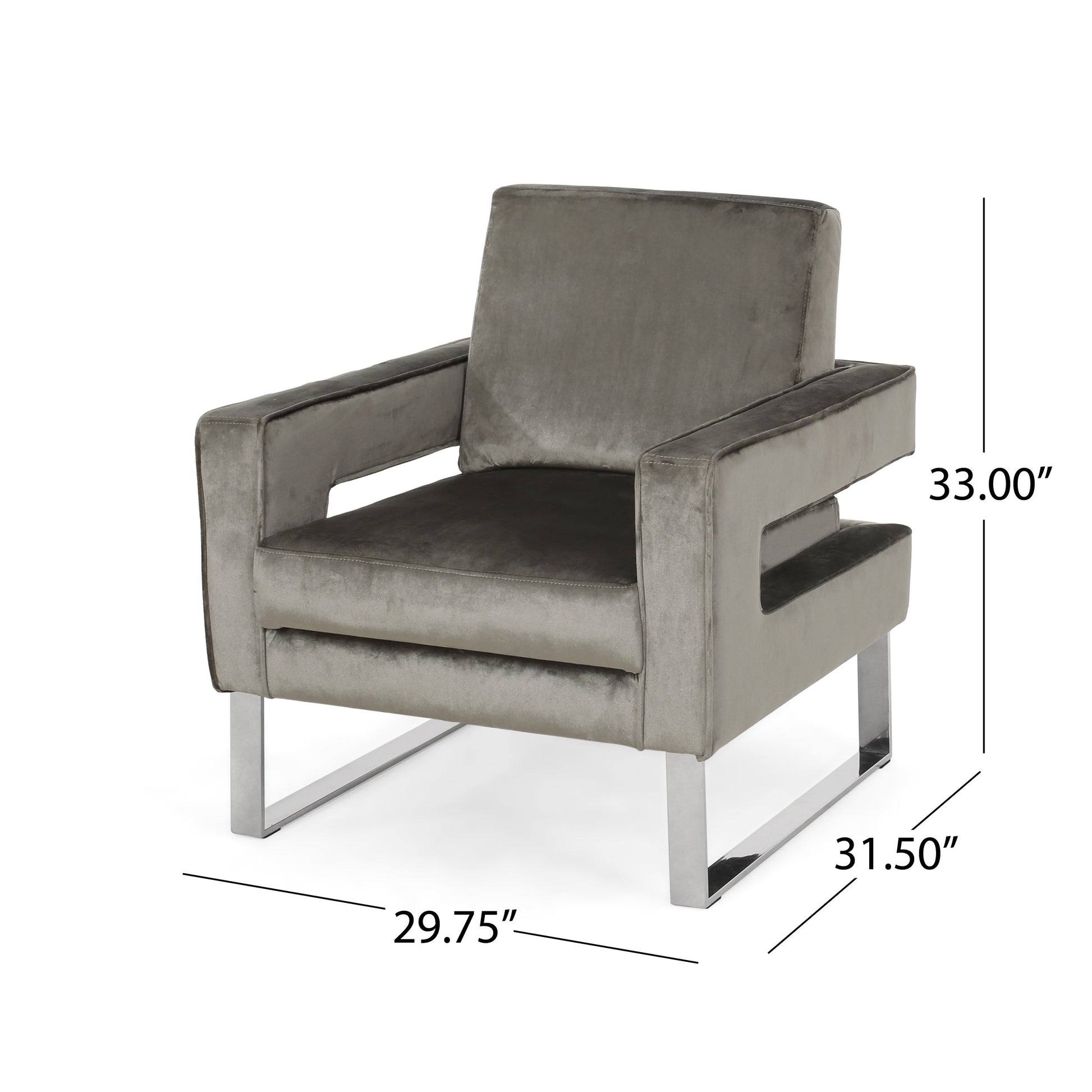 Arm Chair Grey Velvet