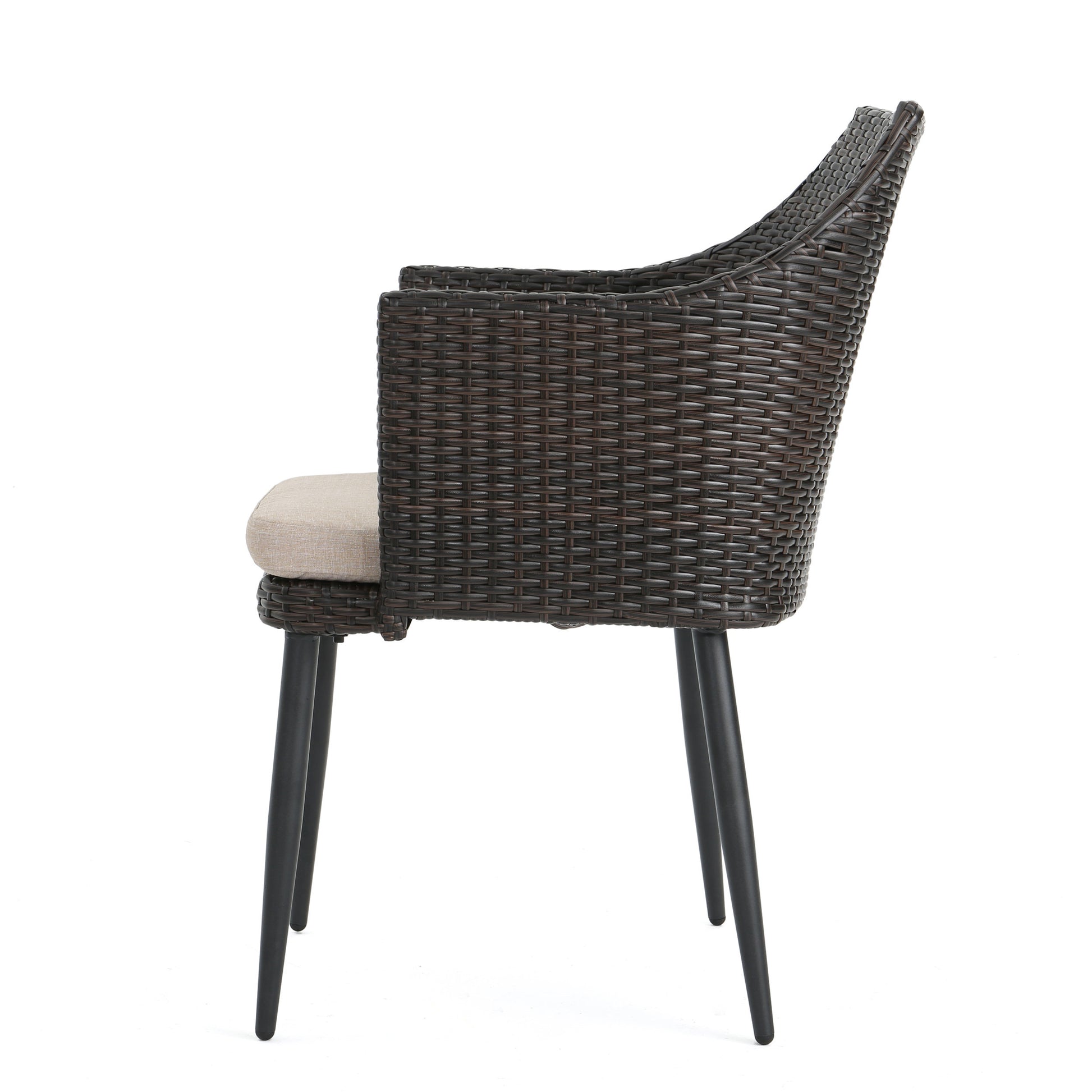 Kennethchair Brown Multi Pe Rattan Iron Waterproof Fabric