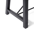 Homeros Solid Wood Top Metal Base Dining Table Black Acacia Wood