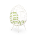 Gianni Teardrop Chair White Green Pe Rattan Iron Waterproof Fabric