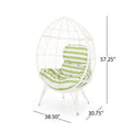 Gianni Teardrop Chair White Green Pe Rattan Iron Waterproof Fabric