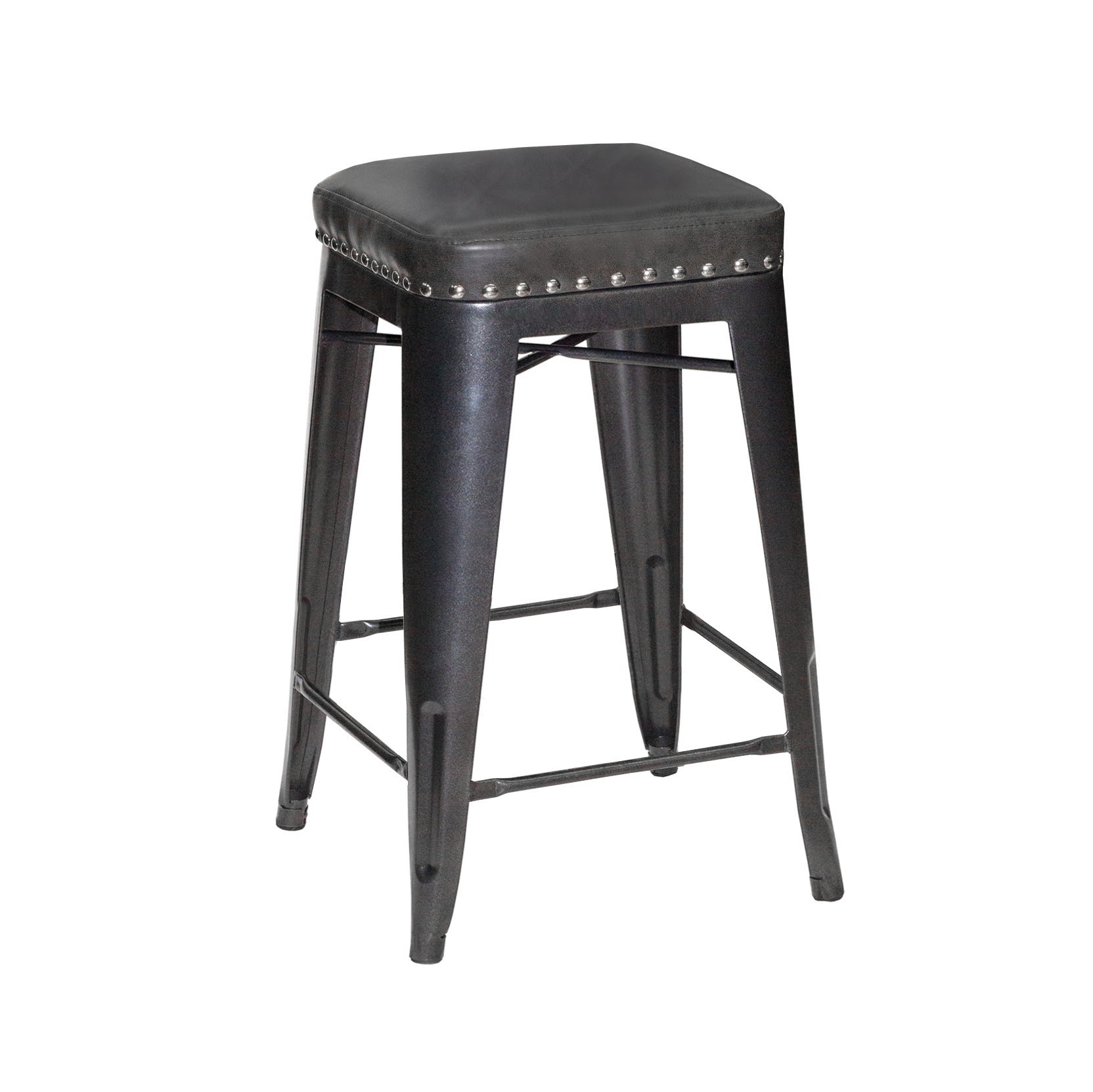 Hank Counter Stool Set Of 2 Dark Gray Dark Gray Wood