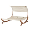 San Juan Sunbed W Canopy Teak Wood