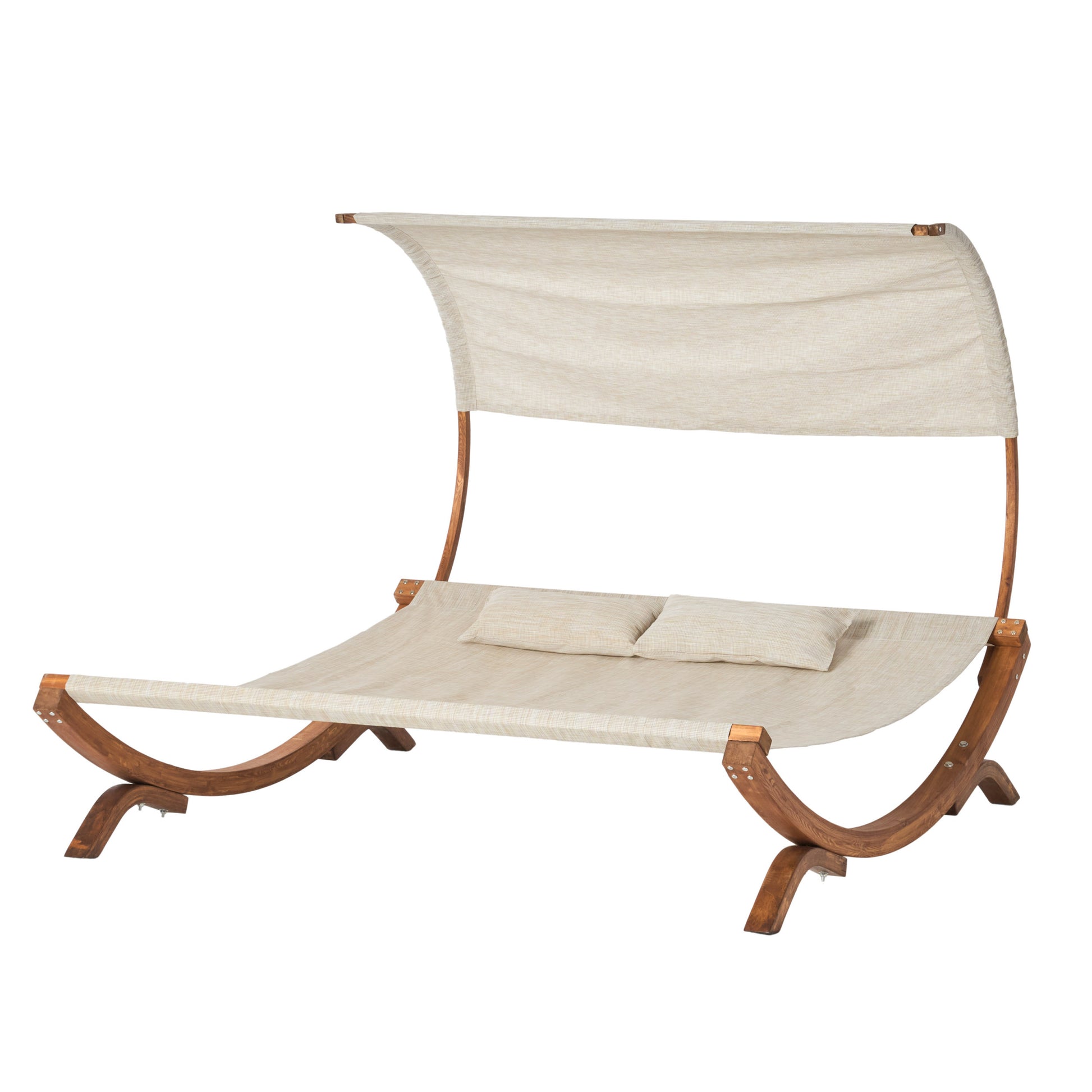 San Juan Sunbed W Canopy Teak Wood