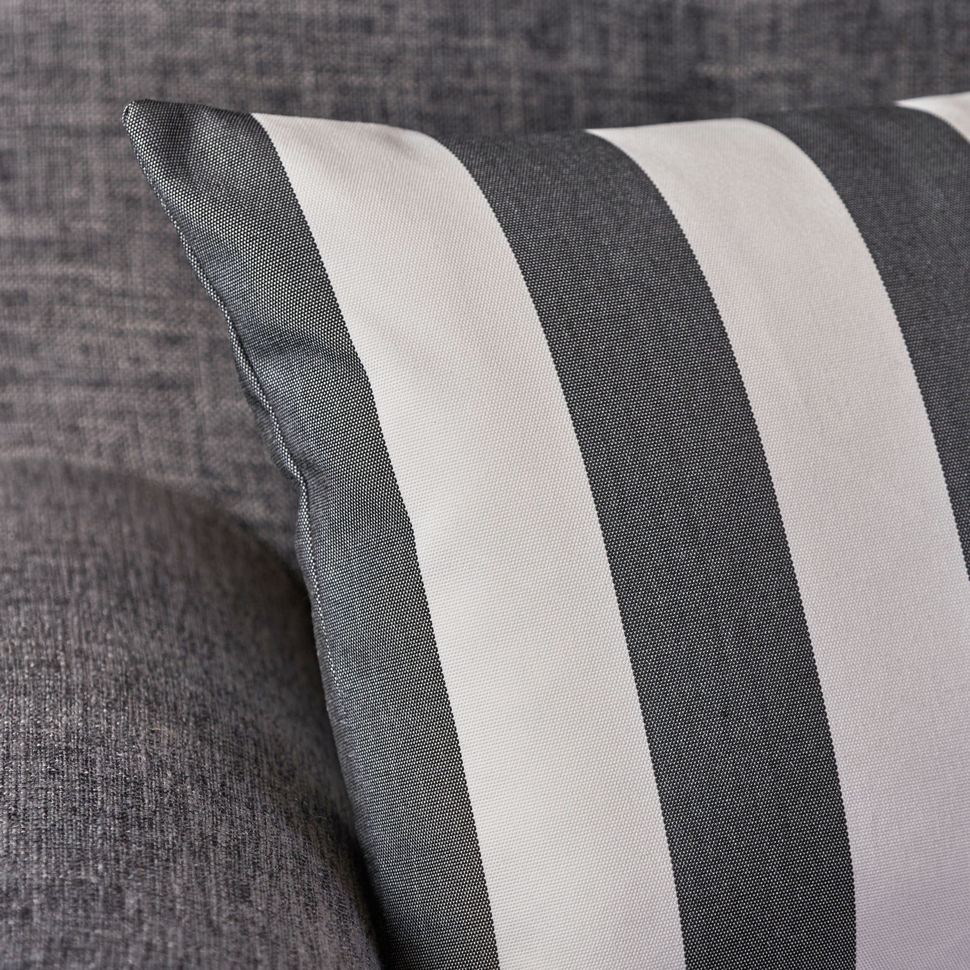 Coronado Stripe Rectangular Pillow Black Fabric