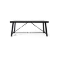 Homeros Solid Wood Top Metal Base Dining Table Black Acacia Wood