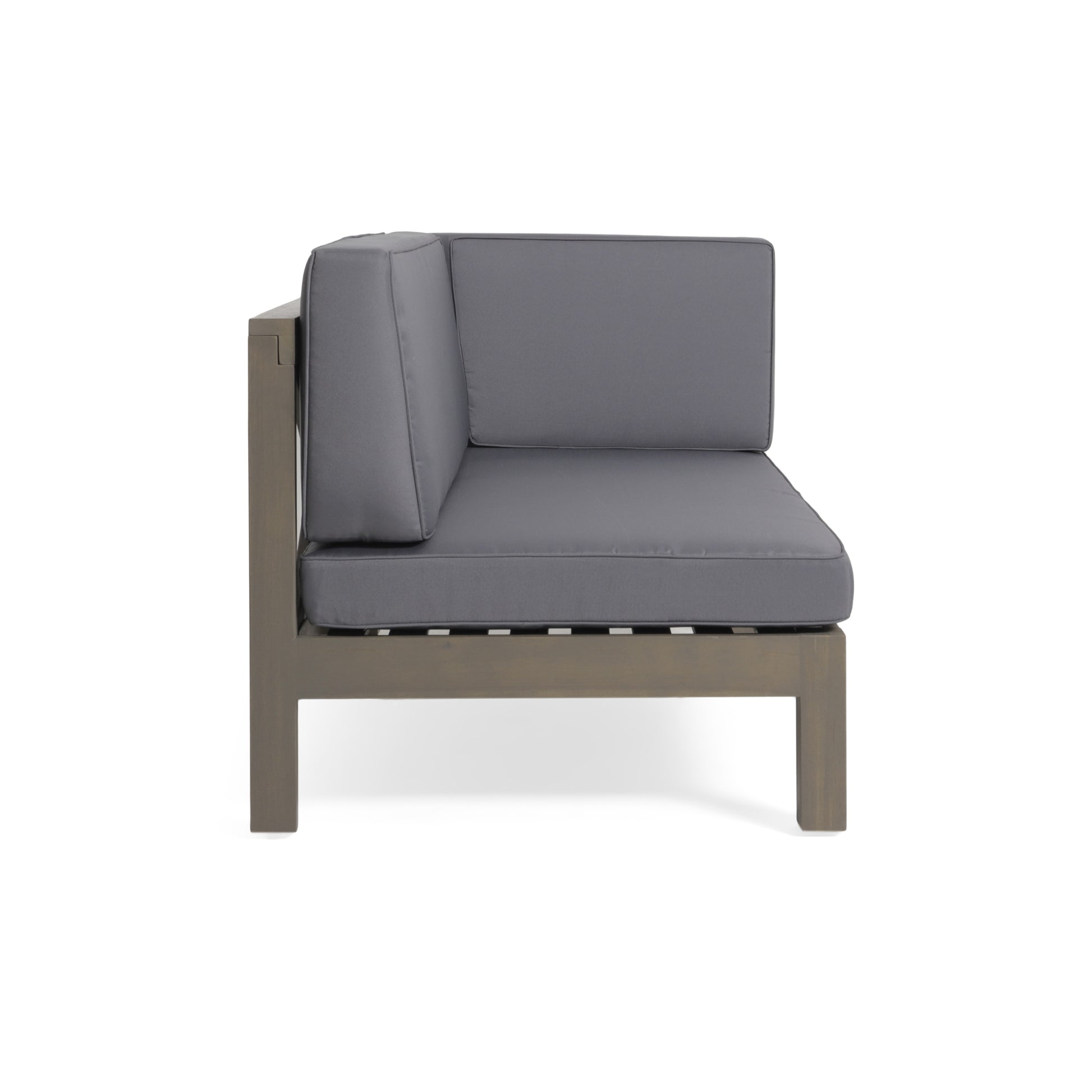 Brava X Back Right Corner Bench Of Set 2 Dark Grey Acacia Wood