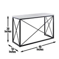 Skyler White Marble Top Rectangular Sofa Table White White Marble