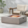 50 000 Btu Square Mgo Fire Table Tank Outside Light Grey Magnesium Oxide