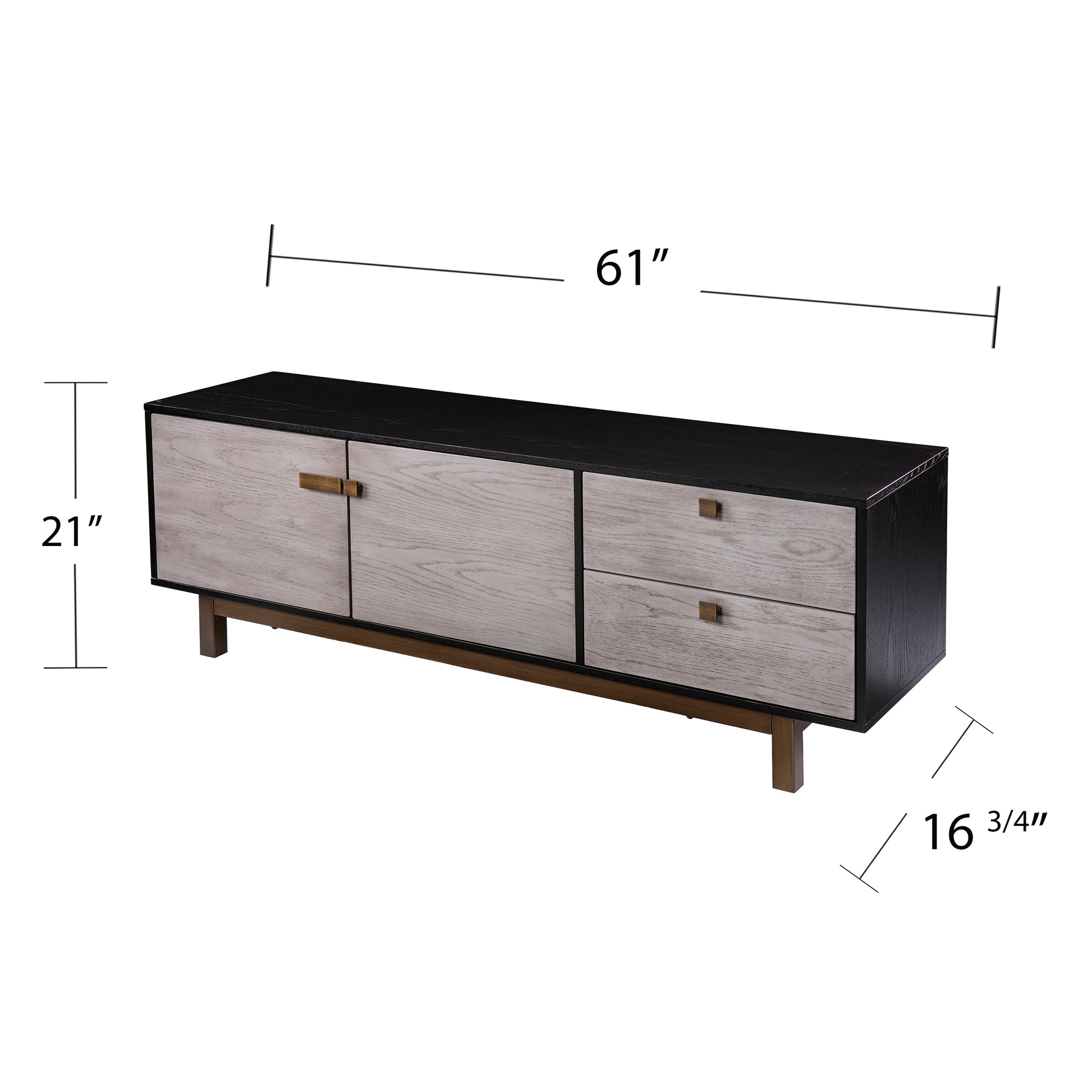 Enderly Media Console W Storage Light Gray 60 69 Inches Mdf