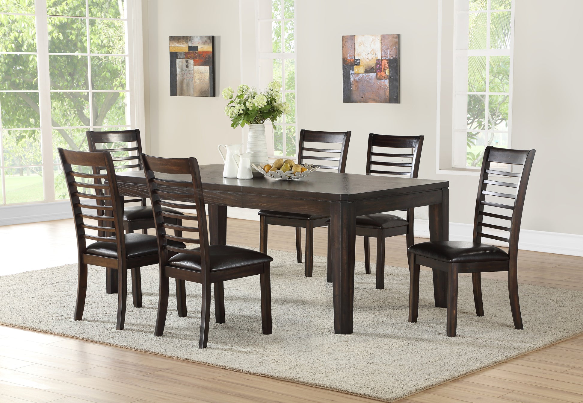 Ally Side Chair Set Of 2 Antique Charcoal Dark Brown Wood