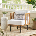 Nic Club Chair Brown Pe Rattan Iron Waterproof Fabric