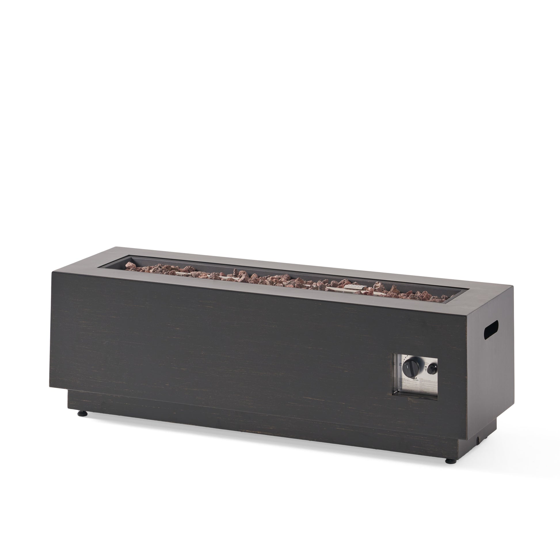 Rectangulat Iron Fire Pit 50 000Btu With Tank Holder Brown Gold Iron