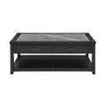 Garvine Sintered Stone Coffee Table Black Black Wood