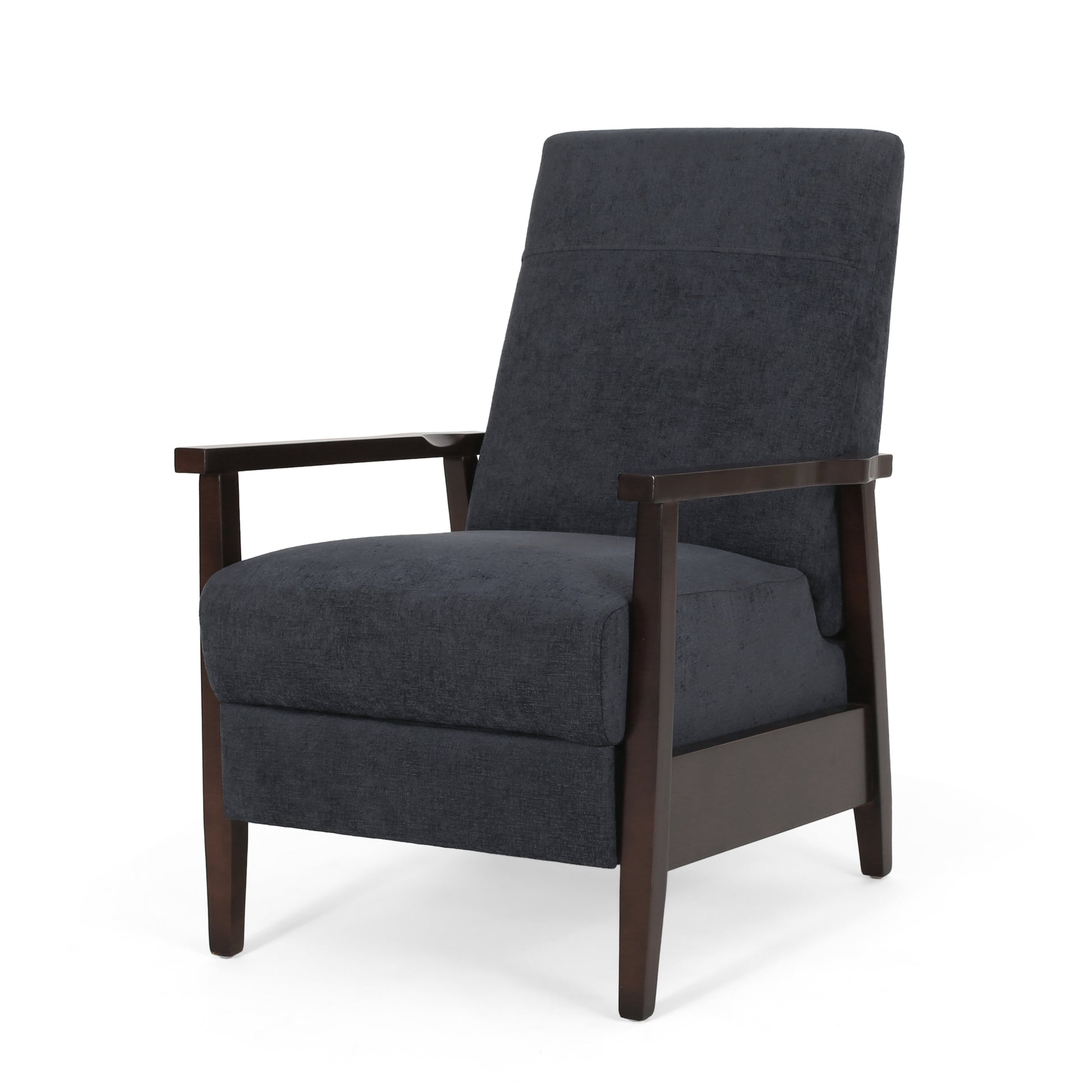 24.75'' Wide Wood Hand Manual Club Recliner Charcoal Fabric