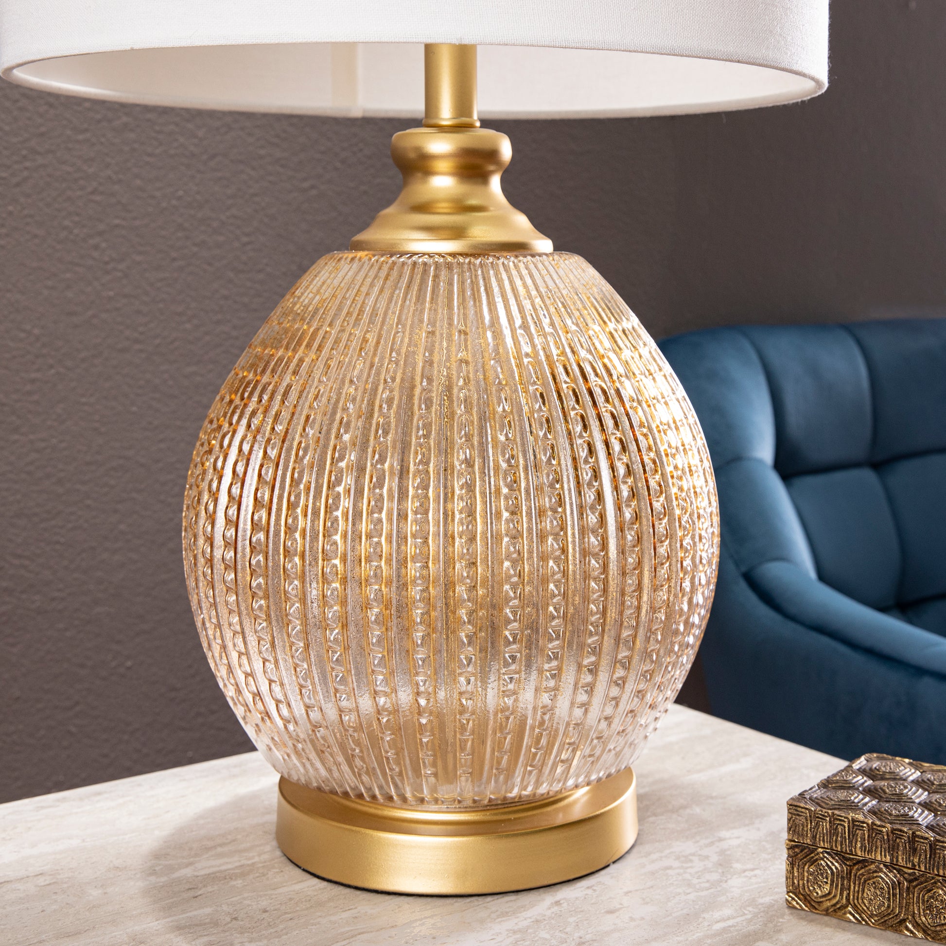 Villanda Table Lamp Gold Glass