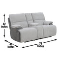 Cyprus 3 Piece Reclining Living Room Set Gray Gray Fabric