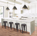 Hank Counter Stool Set Of 2 Dark Gray Dark Gray Wood