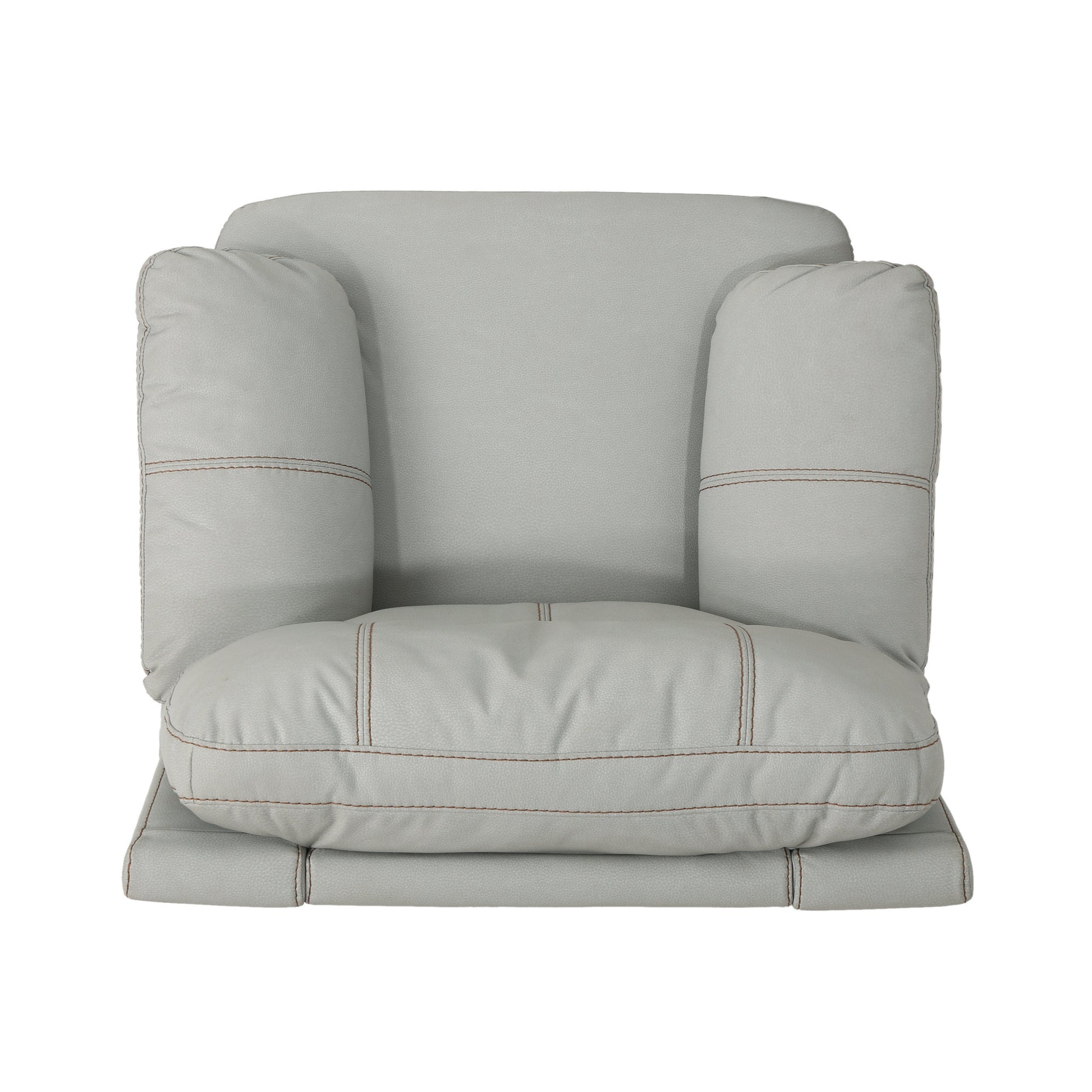 39.5" Wide Faux Leather Power Swivel Standard Recliner Light Grey Pu