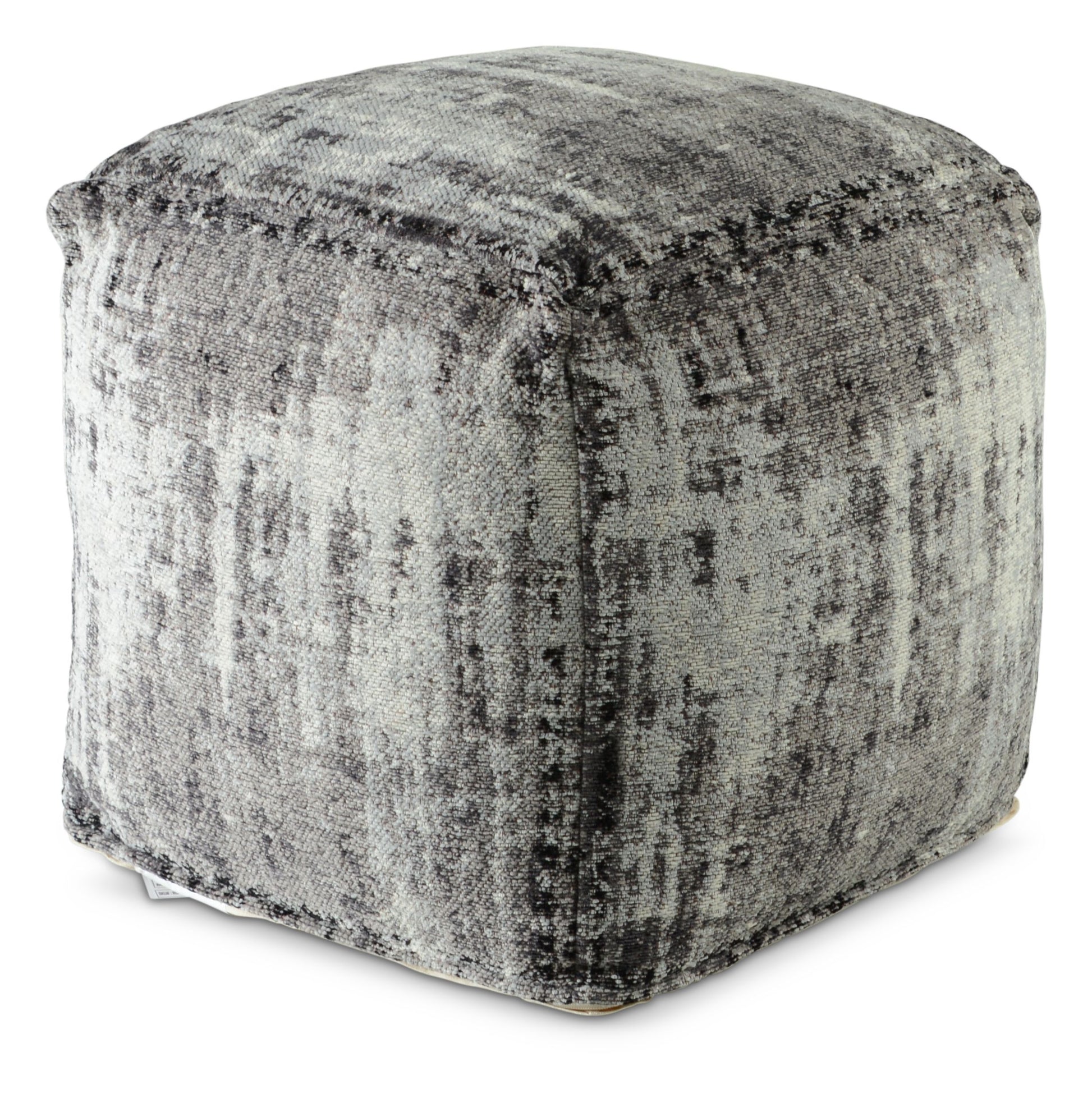 Hazel Square Pouf Dark Gray Dark Gray Fabric