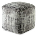 Hazel Square Pouf Dark Gray Dark Gray Fabric
