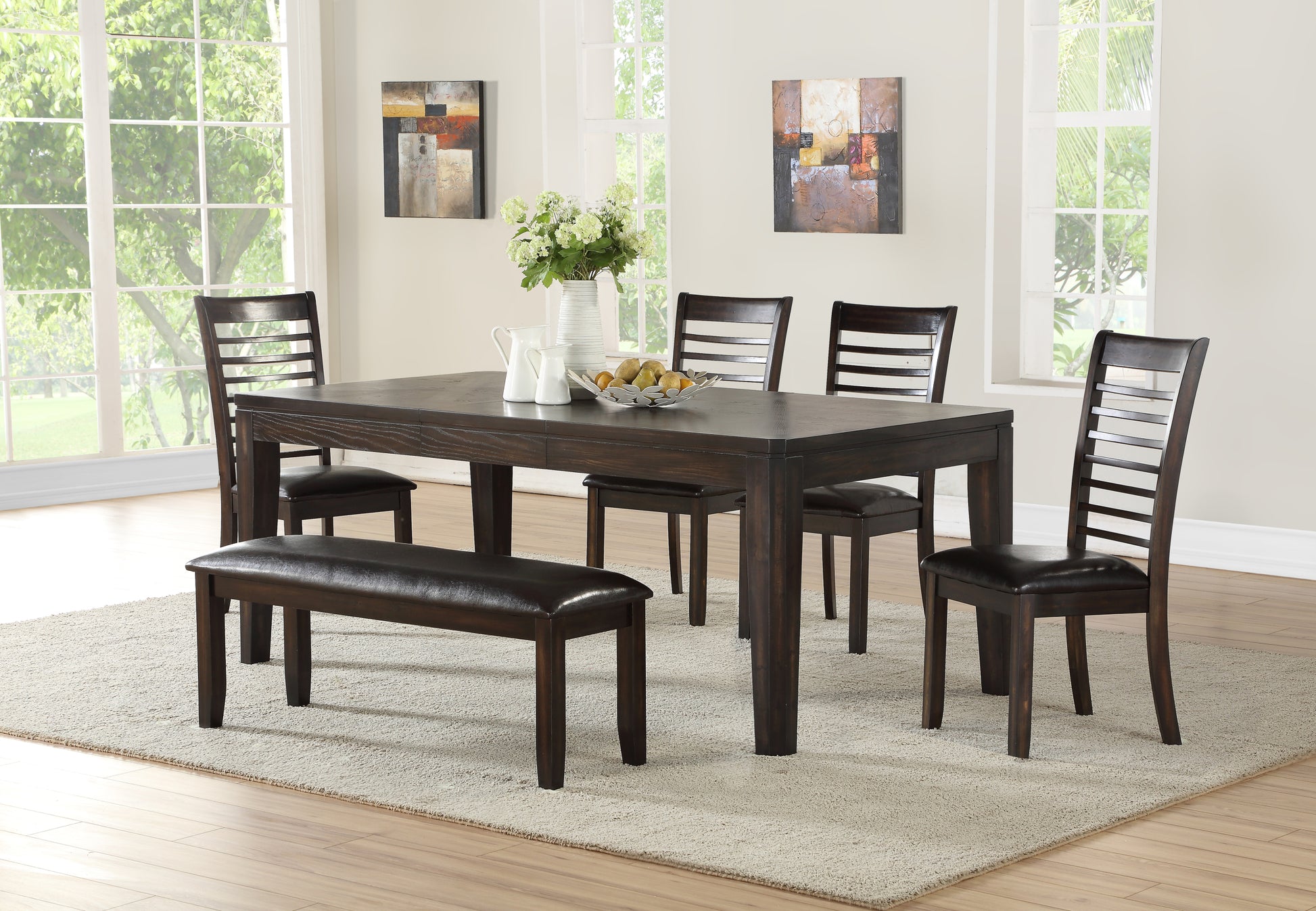 Ally Side Chair Set Of 2 Antique Charcoal Dark Brown Wood