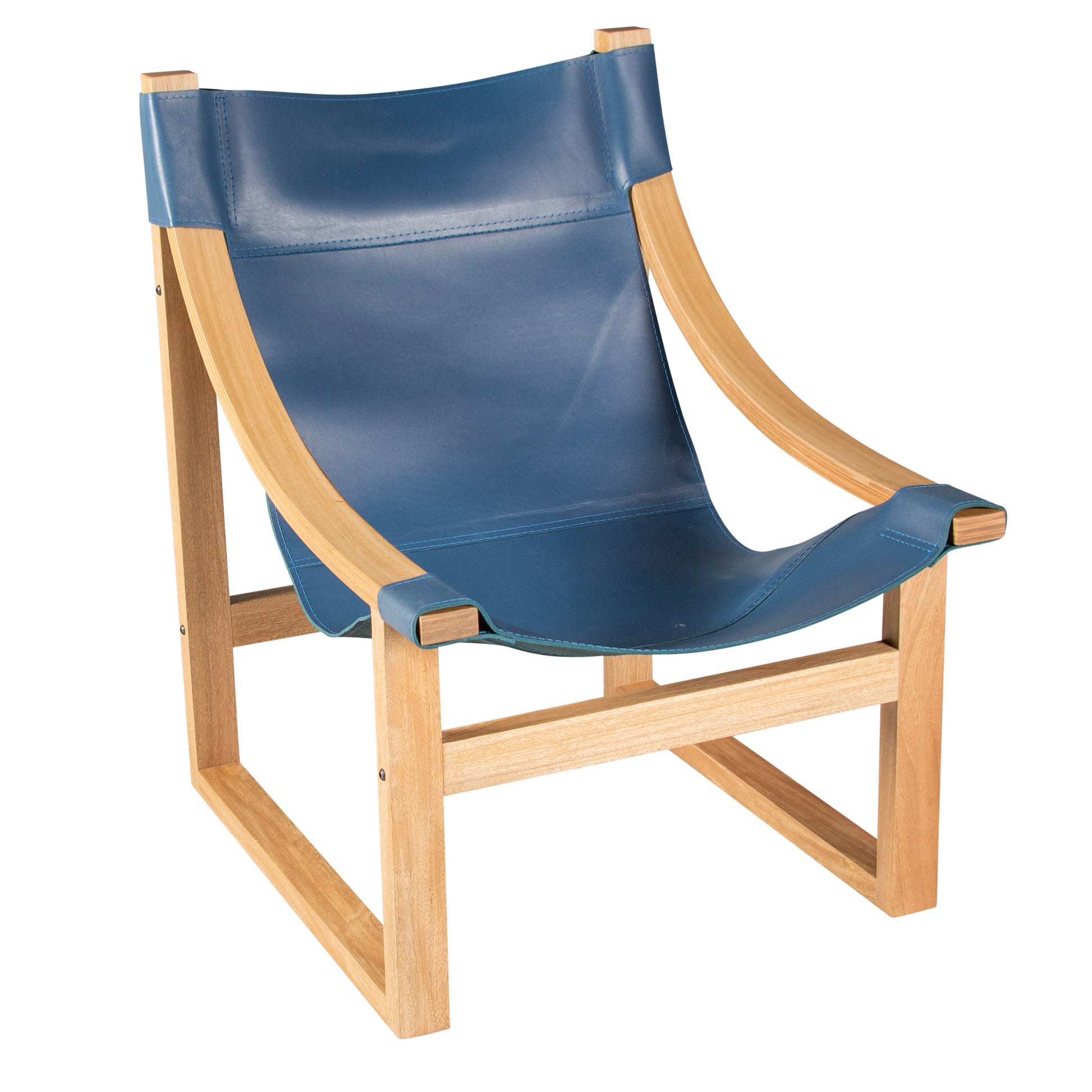 Lima Cobalt Leather Sling Blue Blue Wood