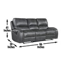 Keily Manual Reclining Sofa Gray Dark Gray Faux Leather 2 Seat