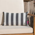 Coronado Stripe Rectangular Pillow Black Fabric