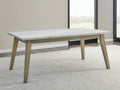 Vida White Marble Top Dining Table Brown White Brown White Wood