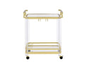 Aerin Server Cart With Casters Gold Gold Iron