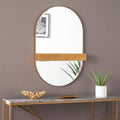 Melston Decorative Mirror W Storage Gold Iron
