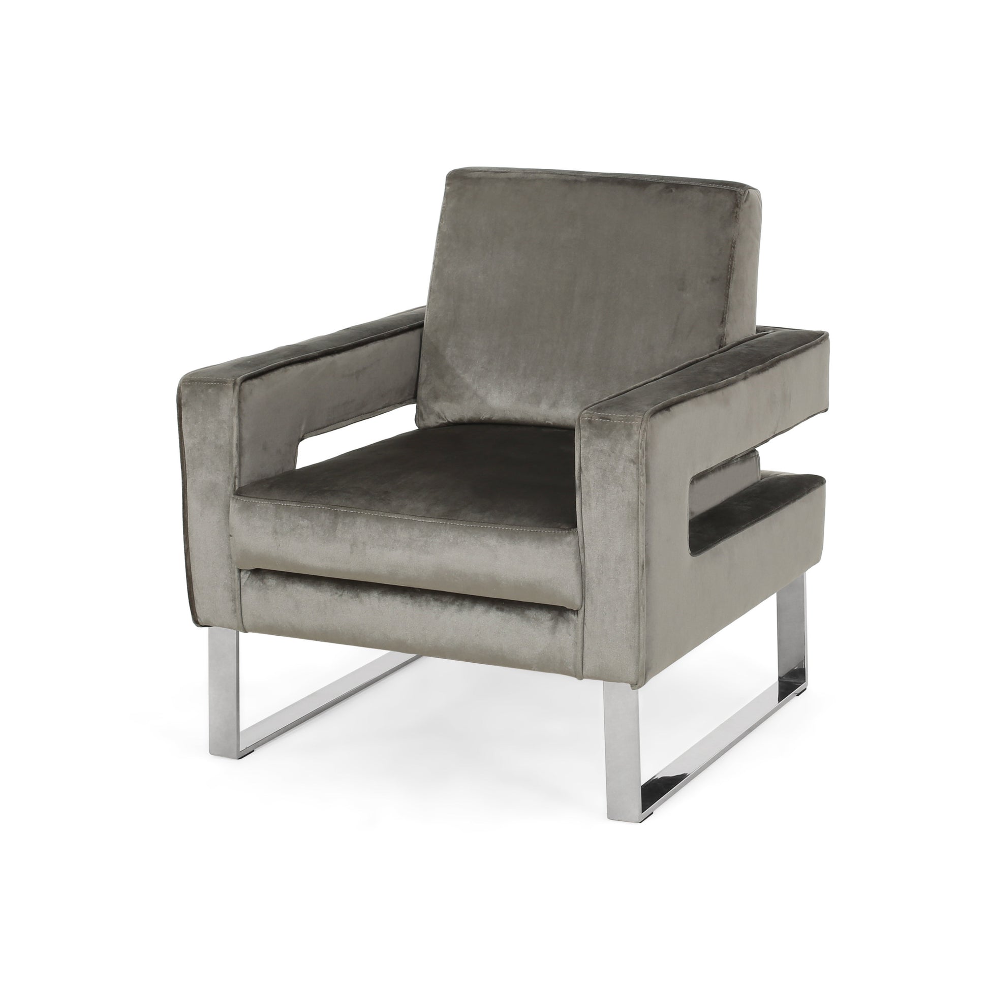 Arm Chair Grey Velvet