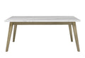 Vida White Marble Top Dining Table Brown White Brown White Wood