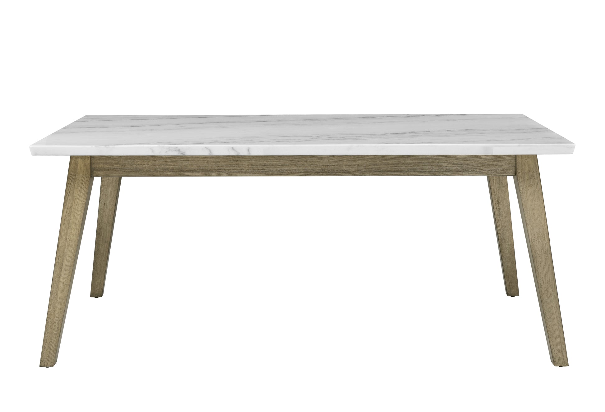 Vida White Marble Top Dining Table Brown White Brown White Wood