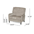 Oversized Textured Fabric Pushback Recliner Dark Beige And Dark Brown Beige Fabric
