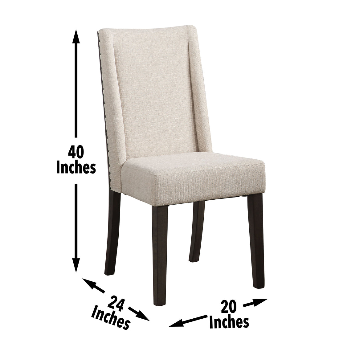 Napa Upholstered Side Chair Set Of 2 Dark Brown Dark Brown Wood