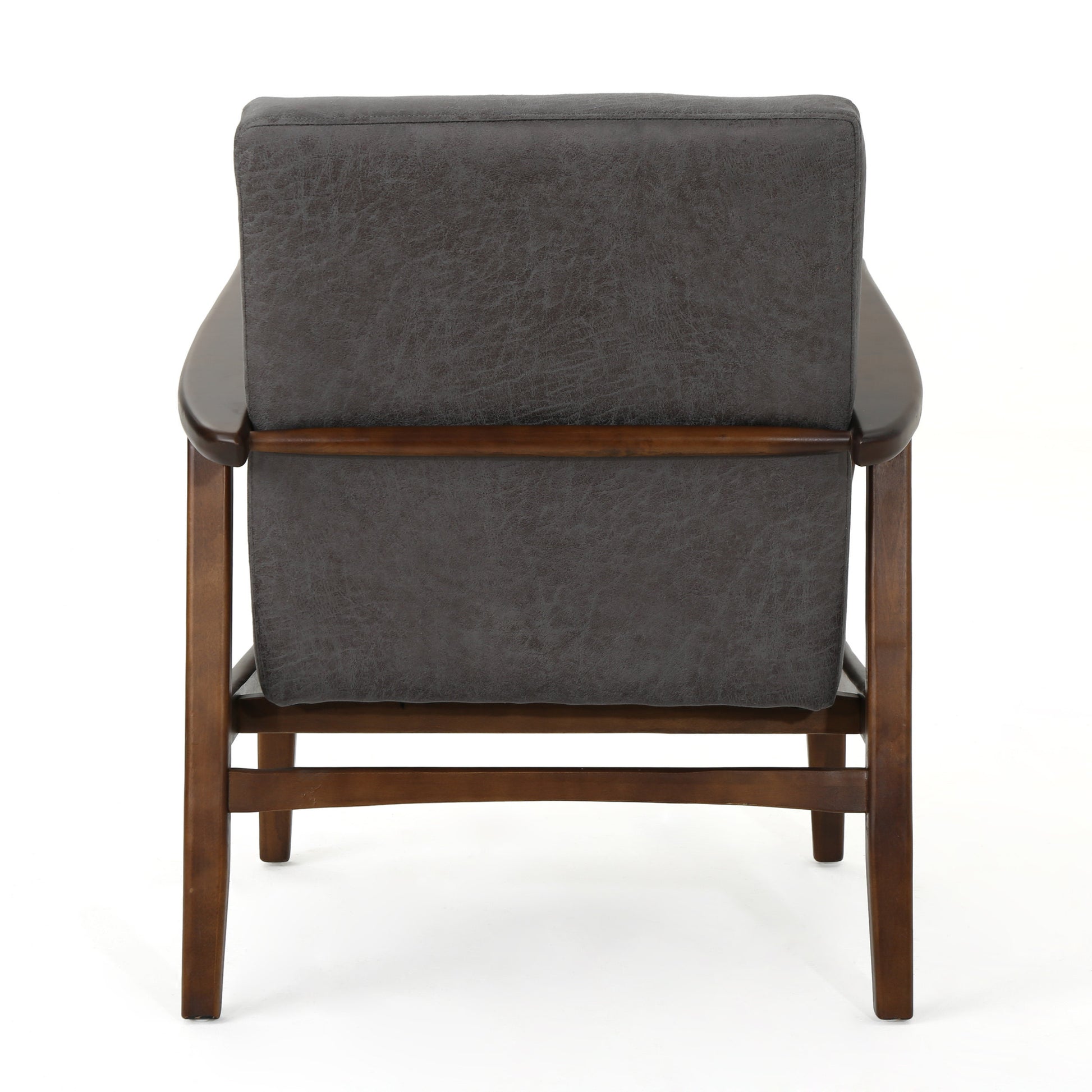 Club Chair, Mid Century Modern Microfiber Club Chair With Wood Frame Slate Microfiber