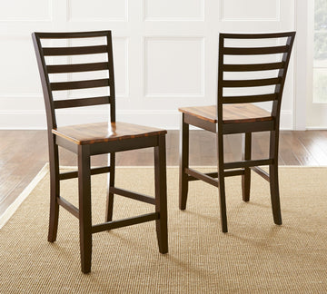 Abaco Counter Chair Set Of 2 Brown Brown Wood